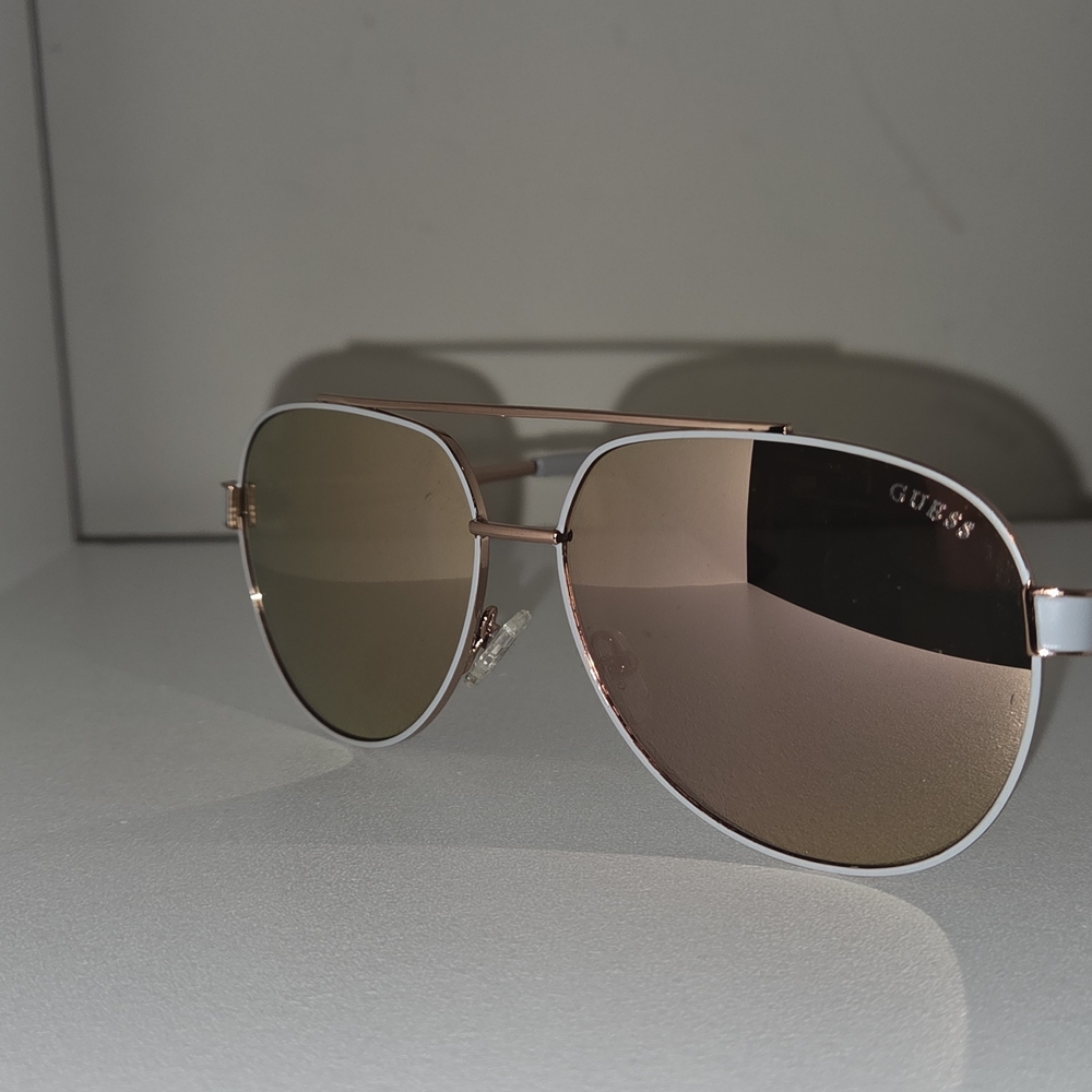 GUESS Aviator Sunglasses with Rose Gold Accents